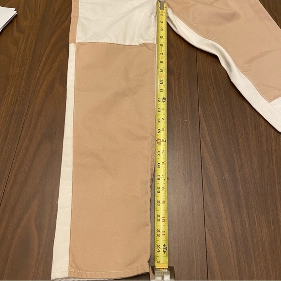 PacSun Women's Color Block Straight Leg Jeans High Rise - Beige and Tan 24 Waist - Picture 5 of 14